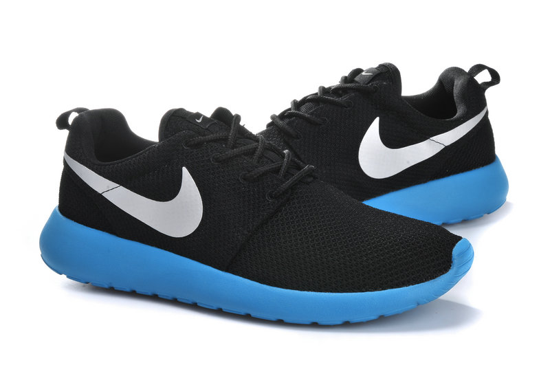 nike Roshe running chaussures hommes blanc bleu noir (3)
